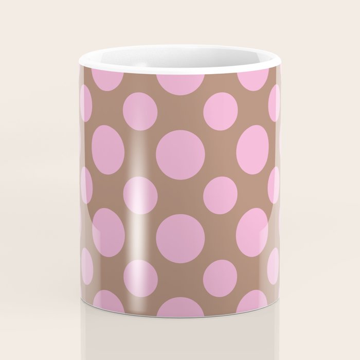 Polka Dots Variable Pattern 2 Inspired by PANTONE 17 1230 Color of the Year Mocha Mousse Coffee Mug Gallery Image 4