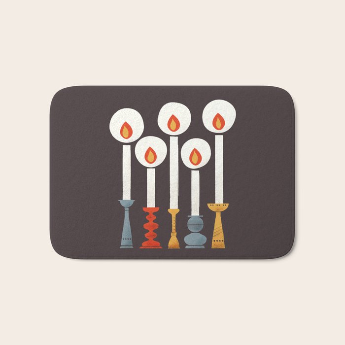 Festive Retro Candles Bath Mat Gallery Image 1