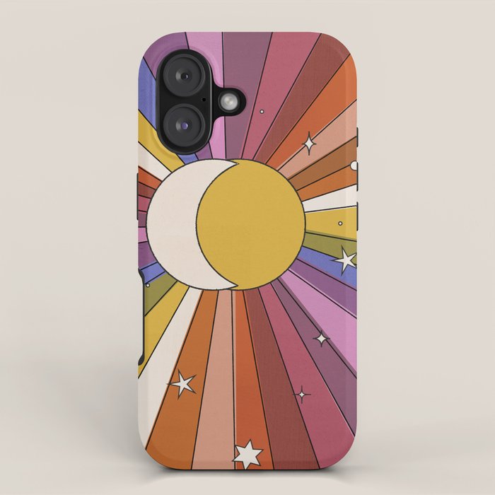The Sun and the Moon - retro abstract iPhone Case Gallery Image 1