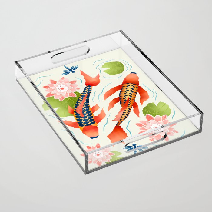 Koi Pond I Acrylic Tray Gallery Image 1