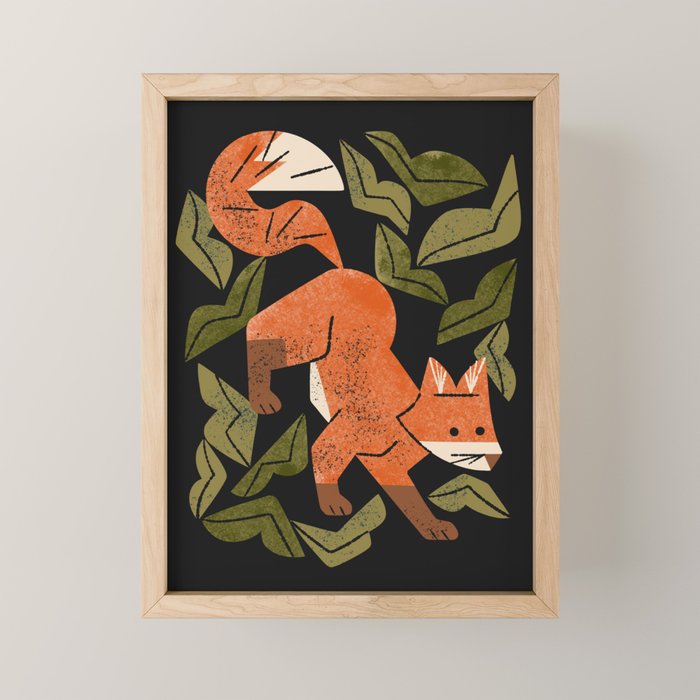 Fox In The Brush Mini Art Print Gallery Image 1