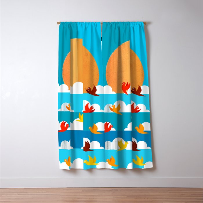 Birds Flying High In The Sky Window Curtain Gallery Image 3