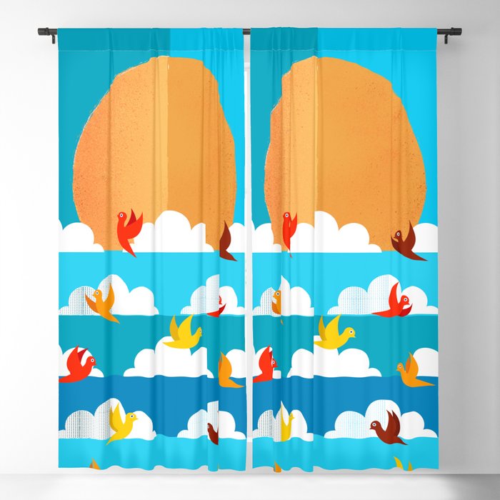 Birds Flying High In The Sky Window Curtain Gallery Image 1