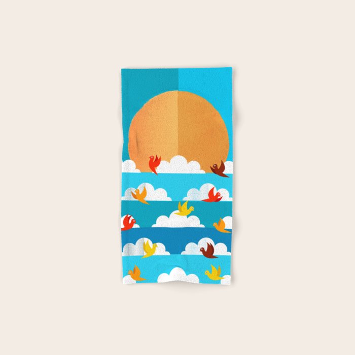 Birds Flying High In The Sky Bath Towel Gallery Image 1