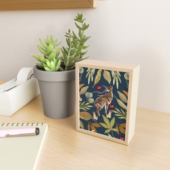 Deer in a wild nature forest DD Mini Art Print Gallery Image 2