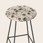 Vintage tropical palm tree island pattern Stool Gallery Image 2