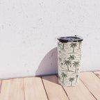 Vintage tropical palm tree island pattern Travel Mug Gallery Image 4