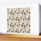 Vintage tropical palm tree island pattern Wall Mural Gallery Image 2