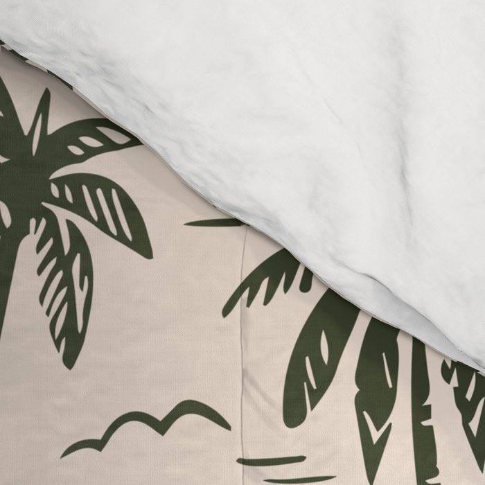 Vintage tropical palm tree island pattern Comforter Gallery Image 4