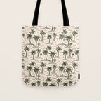 Vintage tropical palm tree island pattern Tote Bag Gallery Image 1