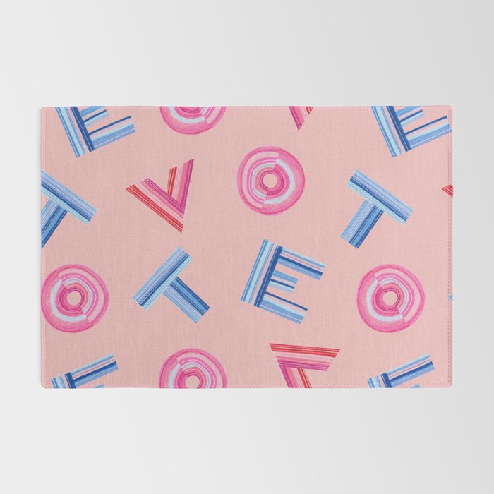 Cast Your Vote | Hand-Lettered Pattern in Peach Rug Gallery Image 2