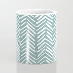 Herringbone, Teal, Boho Art Coffee Mug Gallery Image 4