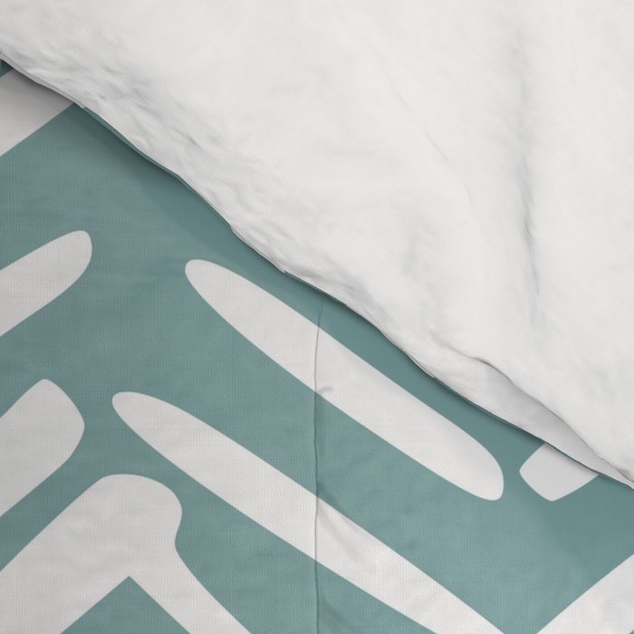 Herringbone, Teal, Boho Art Comforter Gallery Image 4