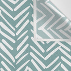 Herringbone, Teal, Boho Art Wall Tapestry Gallery Image 3