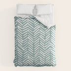Herringbone, Teal, Boho Art Comforter Gallery Image 6