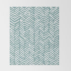 Herringbone, Teal, Boho Art Throw Blanket Gallery Image 2