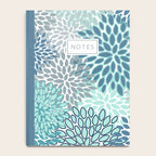 Festive, Floral Prints, Teal, Turquoise and Gray Notebook Gallery Image 4