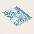 Festive, Floral Prints, Teal, Turquoise and Gray Notebook Gallery Image 3