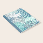 Festive, Floral Prints, Teal, Turquoise and Gray Notebook Gallery Image 2