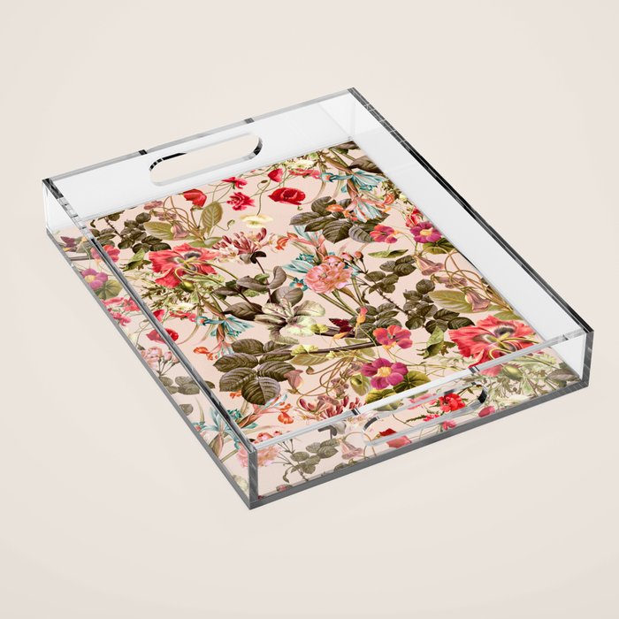 Vintage Summer Garden Acrylic Tray Gallery Image 1