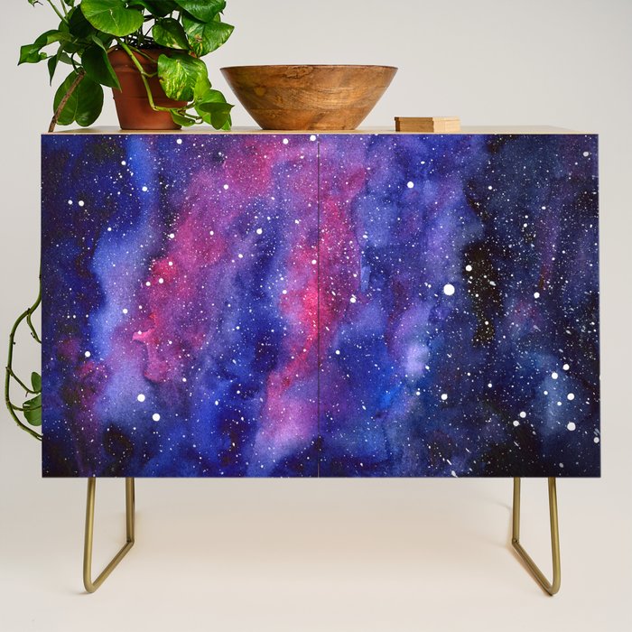 Nebula Galaxy Watercolor Space Sky Credenza Gallery Image 1