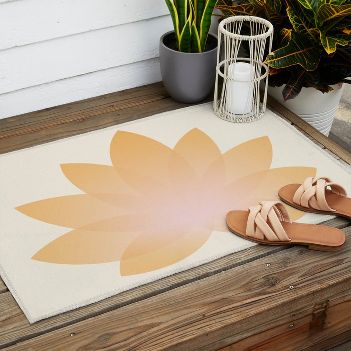 Lotus Flower Minimalism I Outdoor Rug Gallery Image 2