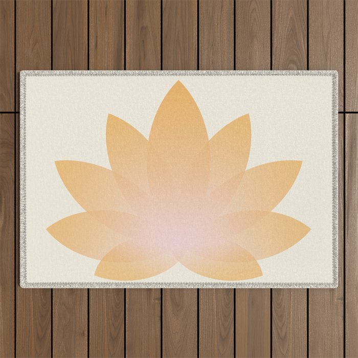 Lotus Flower Minimalism I Outdoor Rug Gallery Image 1