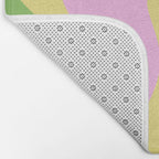 Pastel Retro Liquid Swirl Abstract Pattern Pink Green Yellow Bath Mat Gallery Image 2