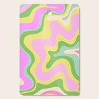 Pastel Retro Liquid Swirl Abstract Pattern Pink Green Yellow Cutting Board Gallery Image 1