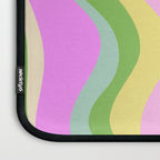 Pastel Retro Liquid Swirl Abstract Pattern Pink Green Yellow Laptop Sleeve Gallery Image 3