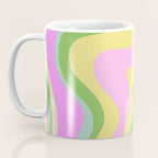 Pastel Retro Liquid Swirl Abstract Pattern Pink Green Yellow Coffee Mug Gallery Image 3