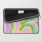 Pastel Retro Liquid Swirl Abstract Pattern Pink Green Yellow Laptop Sleeve Gallery Image 2