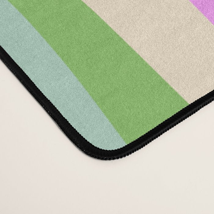 Pastel Retro Liquid Swirl Abstract Pattern Pink Green Yellow Desk Mat Gallery Image 4