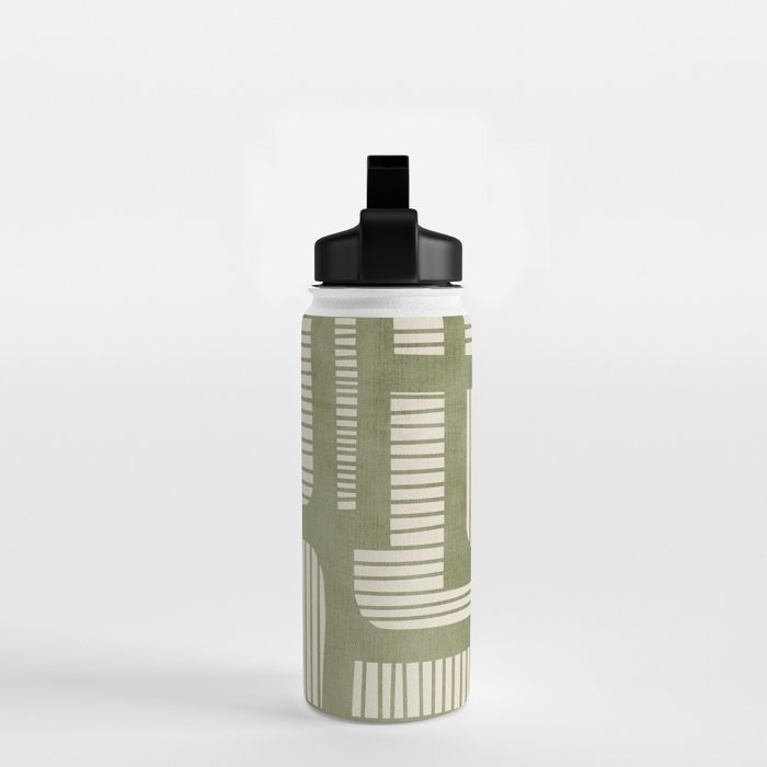 Green Abstract Lines Original Art Work  Water Bottle Gallery Image 2