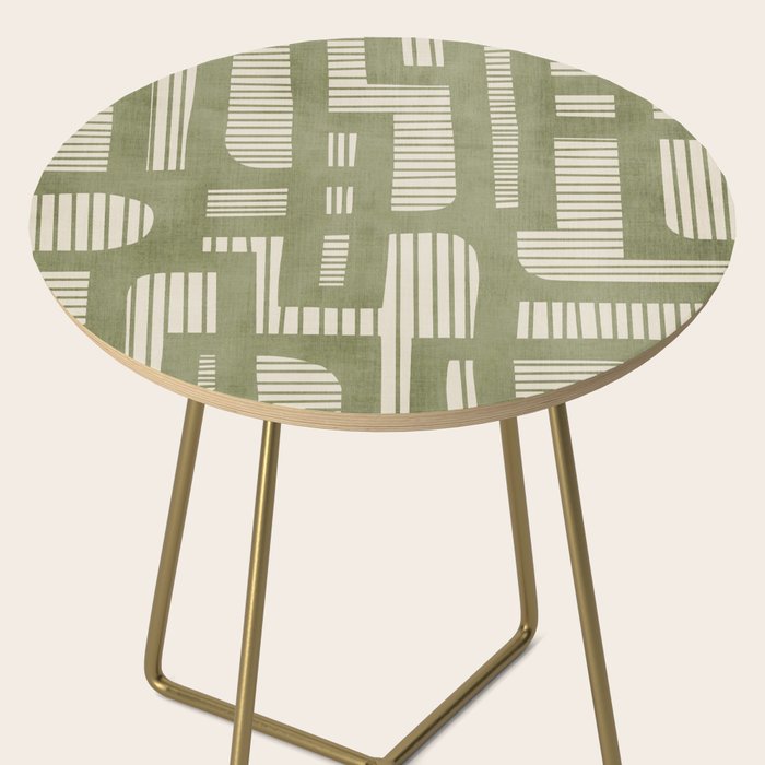 Green Abstract Lines Original Art Work  Side Table Gallery Image 2