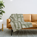 Green Abstract Lines Original Art Work  Throw Blanket Gallery Image 1