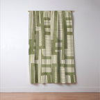 Green Abstract Lines Original Art Work  Window Curtain Gallery Image 3