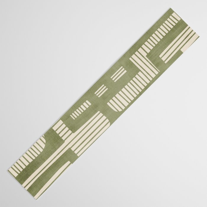 Green Abstract Lines Original Art Work  Table Runner Gallery Image 3