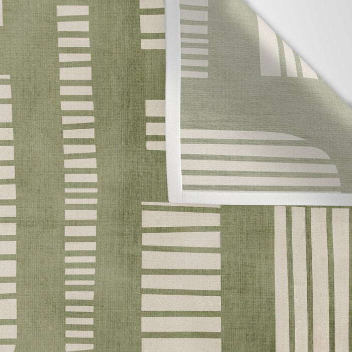 Green Abstract Lines Original Art Work  Wall Tapestry Gallery Image 3