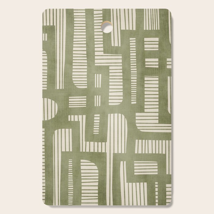 Green Abstract Lines Original Art Work  Cutting Board Gallery Image 1