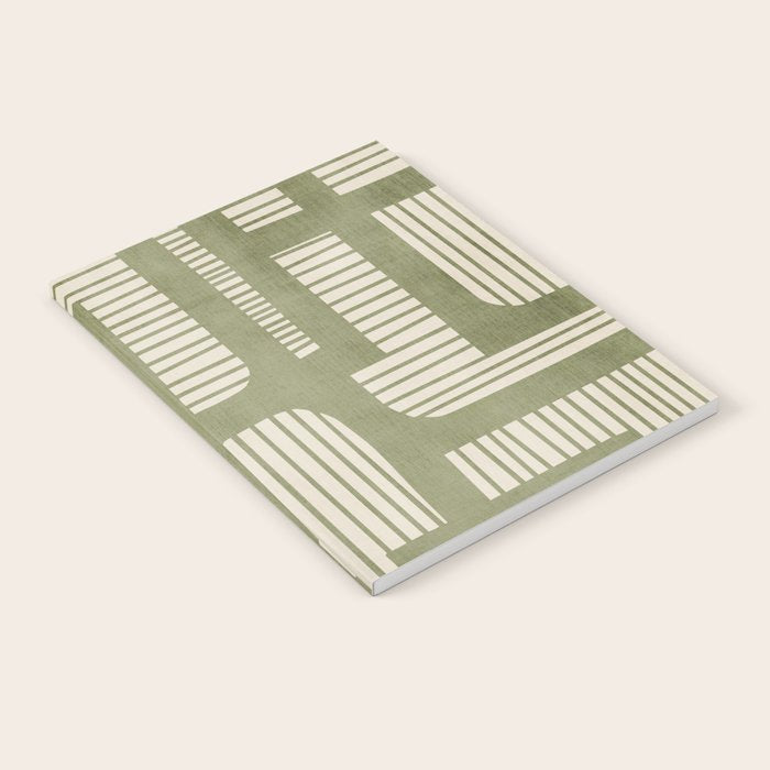 Green Abstract Lines Original Art Work  Notebook Gallery Image 1
