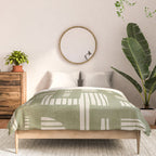 Green Abstract Lines Original Art Work  Comforter Gallery Image 3