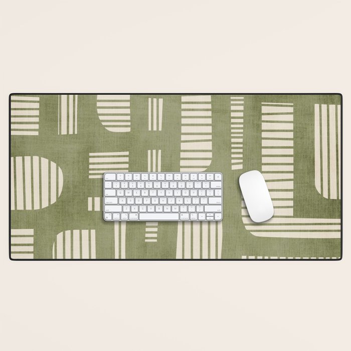 Green Abstract Lines Original Art Work  Desk Mat Gallery Image 1
