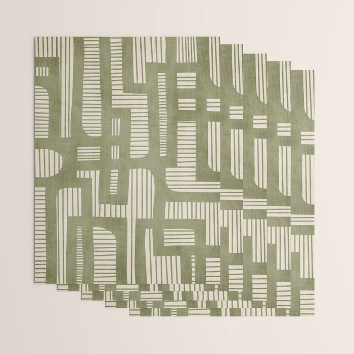 Green Abstract Lines Original Art Work  Wrapping Paper Gallery Image 3