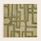 Green Abstract Lines Original Art Work  Wood Wall Art Gallery Image 1