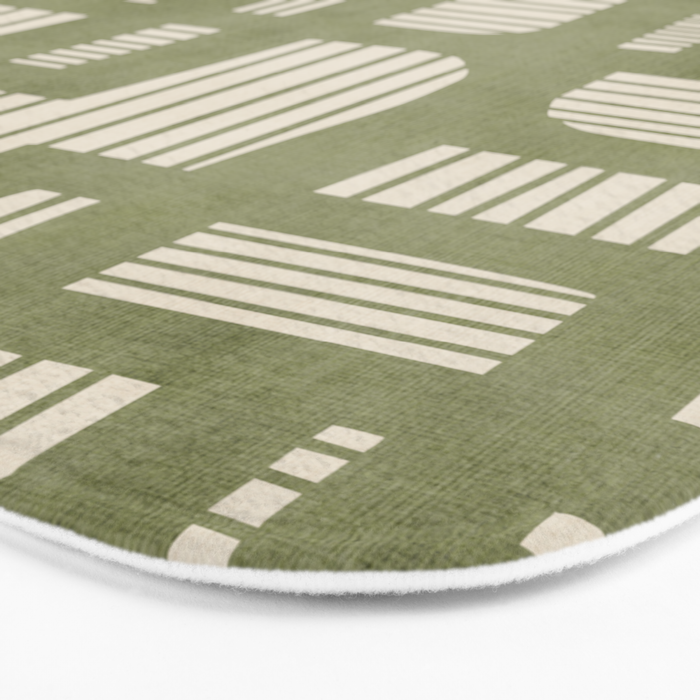 Green Abstract Lines Original Art Work  Bath Mat Gallery Image 3