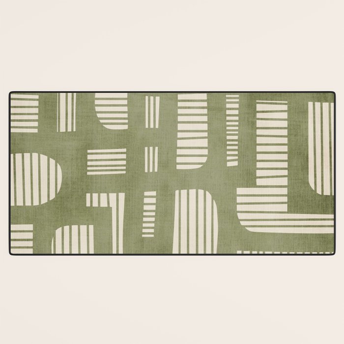 Green Abstract Lines Original Art Work  Desk Mat Gallery Image 3