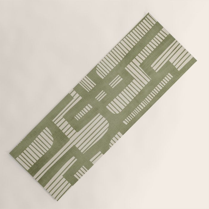 Green Abstract Lines Original Art Work  Yoga Mat Gallery Image 1