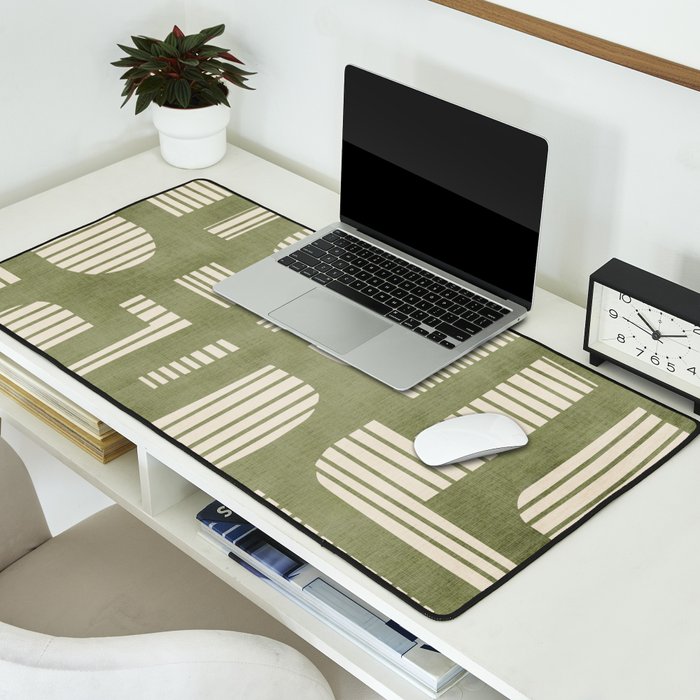 Green Abstract Lines Original Art Work  Desk Mat Gallery Image 2