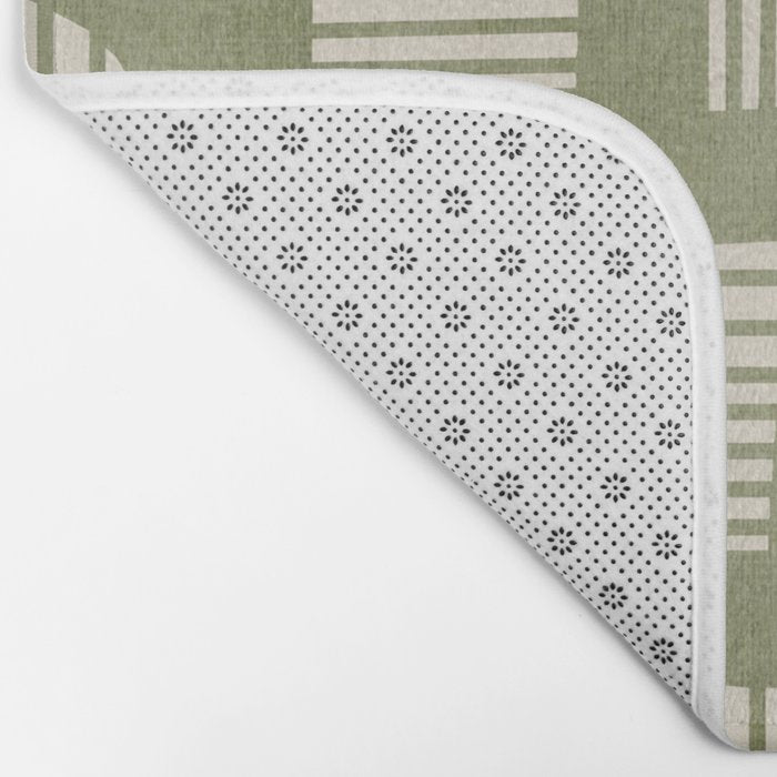 Green Abstract Lines Original Art Work  Bath Mat Gallery Image 2